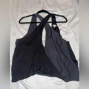 Stylish Black and Gray Reversible Sleeveless Top